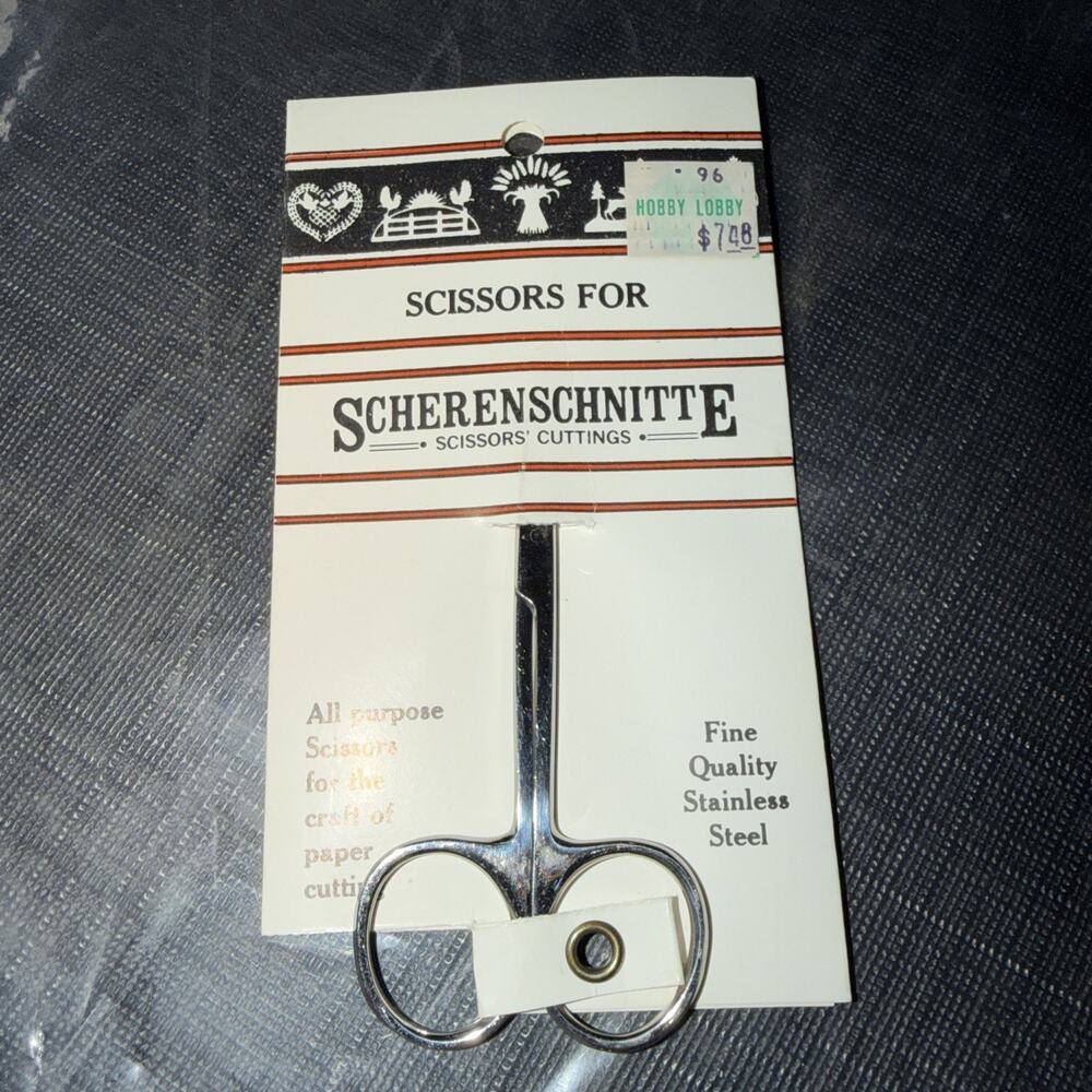 Back Street Designs 3 1/2" Scherenschnitte Scissors Stainless Steel Paper Craft